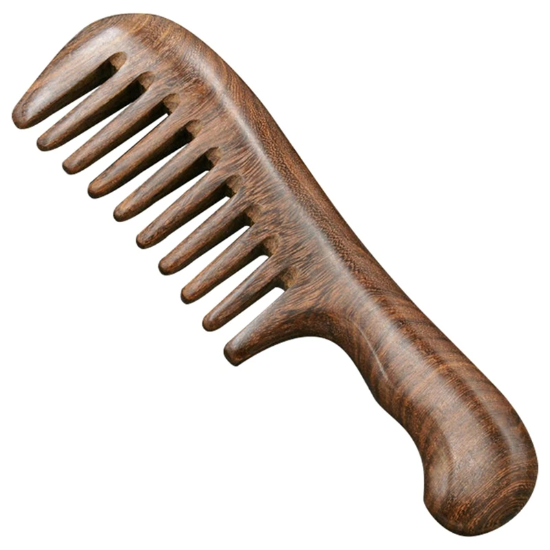

Сандаловое дерево с широкими зубьями, портативный грубый зуб, деревянная расческа, массажный инструмент для волос