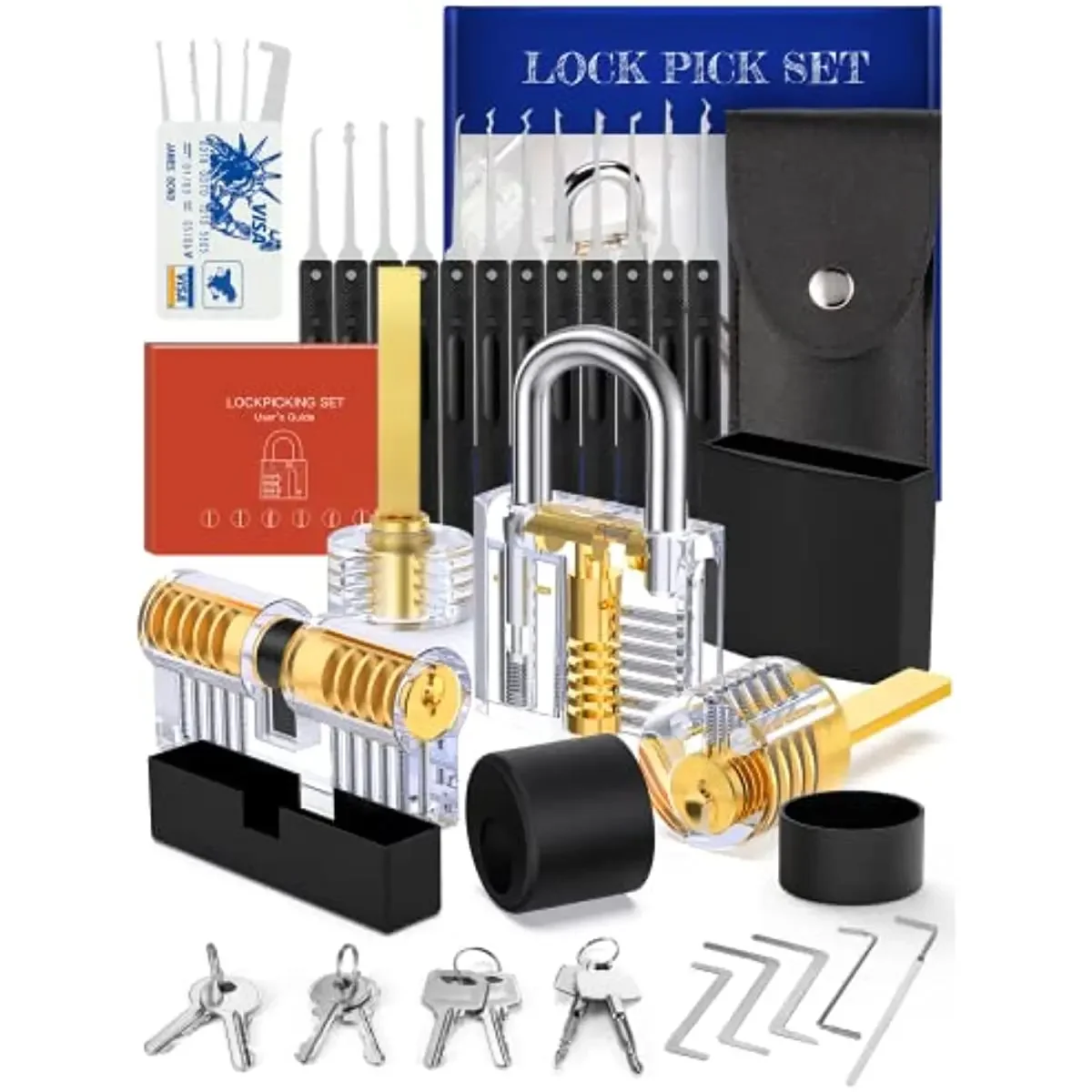 

Hot sale Practice Pick Set Extractor Lock Unlocking Padlock Key Tool Transparent