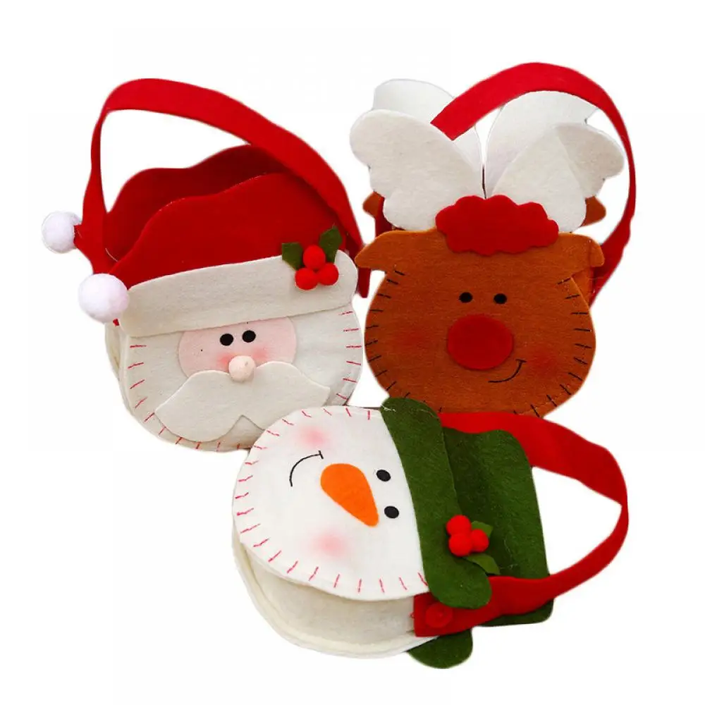 

New Kawaii Cute Christmas Decoration Patchwork Non-Woven Tote Bag Gift Bag Christmas Gift Bag Children's Candy Bag Santa Claus