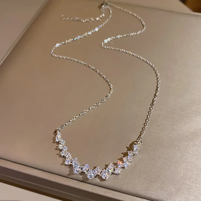 

Jewellery Tidy the Same Exquisite Zircon Titanium Steel Necklace for Women, Light Luxury, Small Number of Geometric For Women