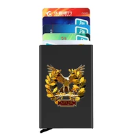 roman empire eagle spqr printing anti theft id credit card holder thin aluminium metal wallets pocket case bank card box