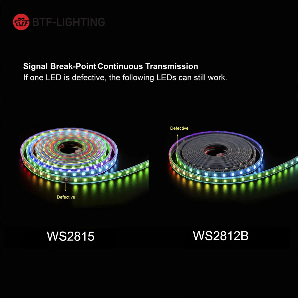 WS2815 DC12V WS2812B WS2813 светодиодная ленсветильник RGB индивидуально Адресуемая