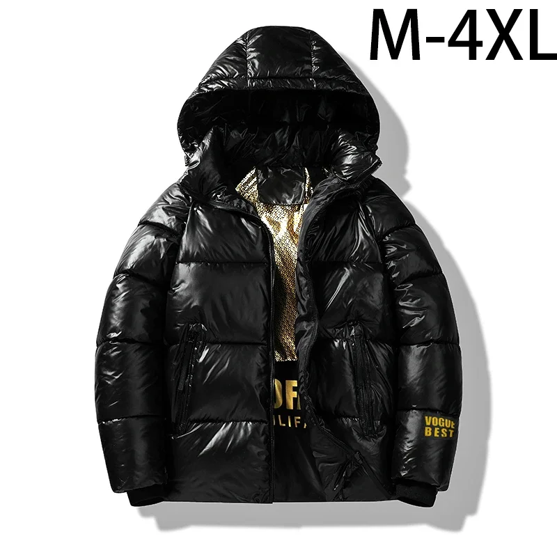 

2023 Black gold padded jacket for men and women detachable hooded heavy strap padded jacket for men padded jacket for men