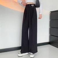 springsummer new womens wide leg pants thin high waist straight loose suit casual pants women y2k solid color pants 62c