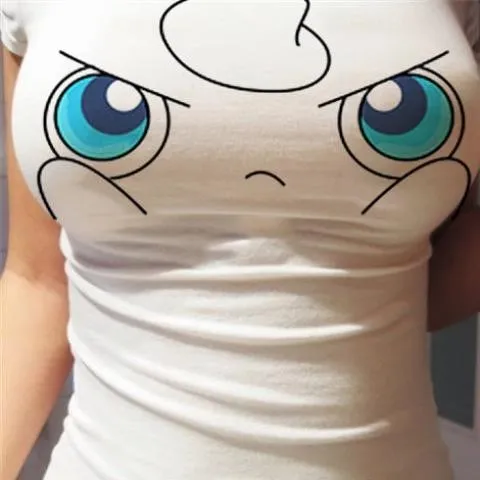 Pokemon Squirtle Pikachu Jigglypuff 3d Tight Breasts Big Chest Sexy Clothes Three-dimensional Vest Anime Kawaii Navel T-shirt images - 6