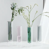 nordic glass vase color creative test tube hydroponics flower vase home decor glass plant holder living room desk decor gift