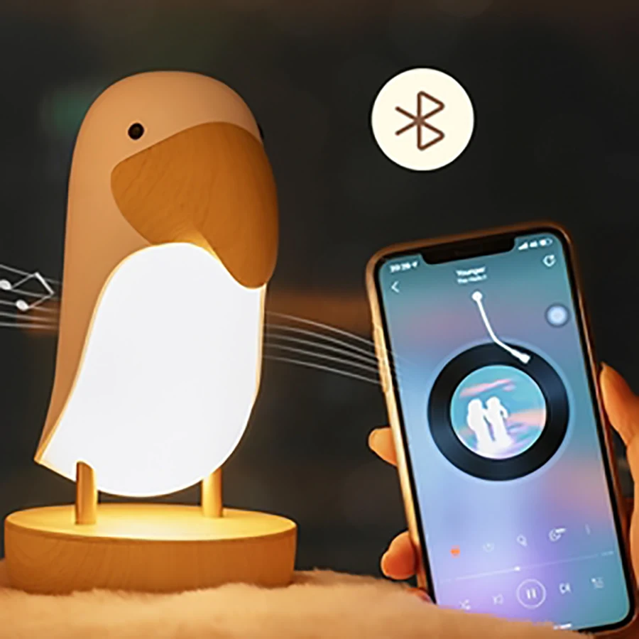 

Ночник с Bluetooth-динамиком, лампа для украшения дома, настольная лампа с зарядкой от USB, светодиодный музыкальный светильник, дышасветильник с...
