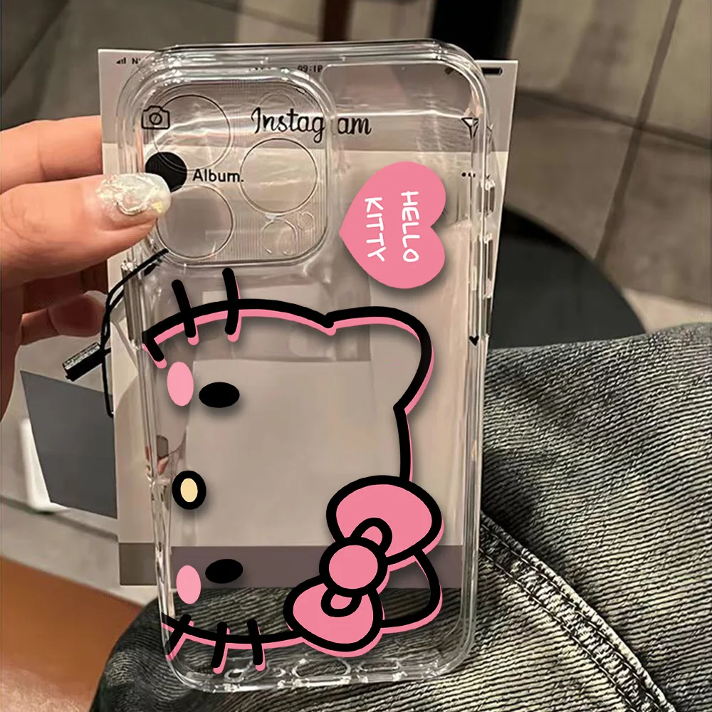 Прозрачный чехол Hello Kitty для Oppo A3 A9 A5 A16 A53 A55 A60 A72 A76 A78 A92 A92S A74 A97 A98