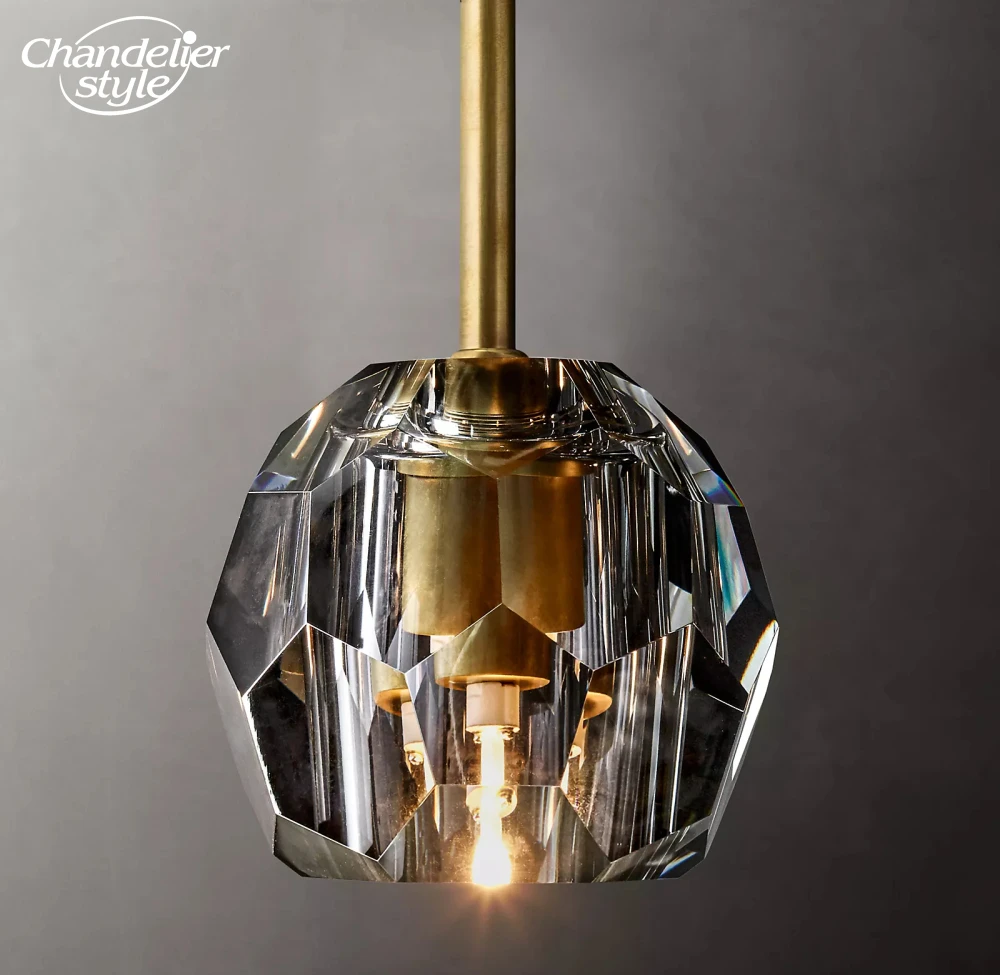 

Прозрачные подвесные светильники-шарики из латуни, хром, черный никель