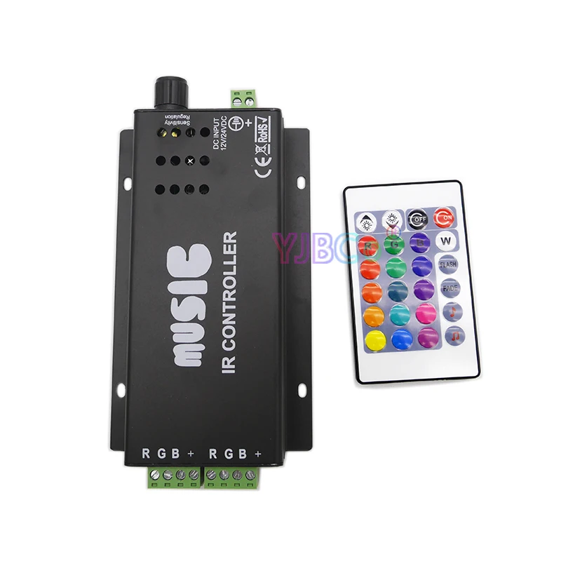 DC 12V 24V RGB 24 Keys music controller IR remote Sound Sensitive for RGB 5050 3528 2835 SMD LED Strip Light