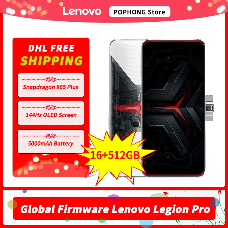 Бесплатная доставка DHL, глобальная прошивка, смартфон Lenovo Legion Pro, 6,65 дюйма, 144 