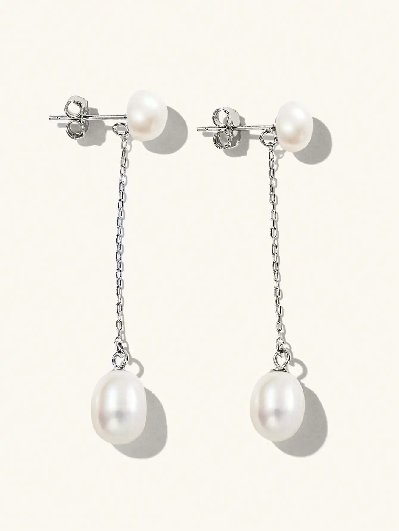 Серьги-подвески женские из серебра 925 пробы с пресноводным культивированным