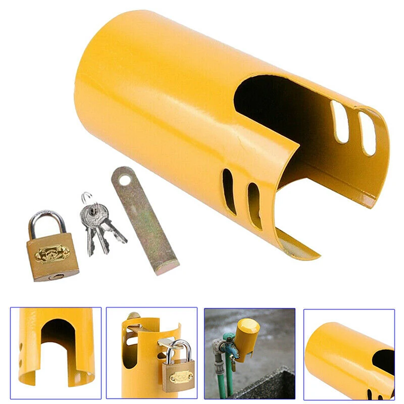 

1 Set Arrival Outdoor Faucet Lock Tap Outdoor Garden Tap Valve Padlock Protection Home Improvement Faucet Accessories Yellow