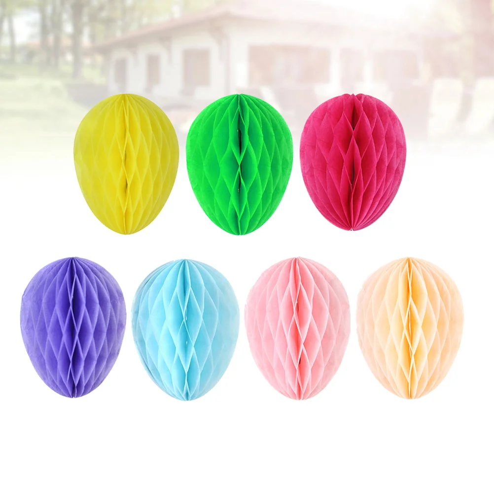 

7pcs Party Tissue Paper Fans Party Honeycomb Balls Paper Pom Poms Flower Balls Tissue Paper Fan Decorations