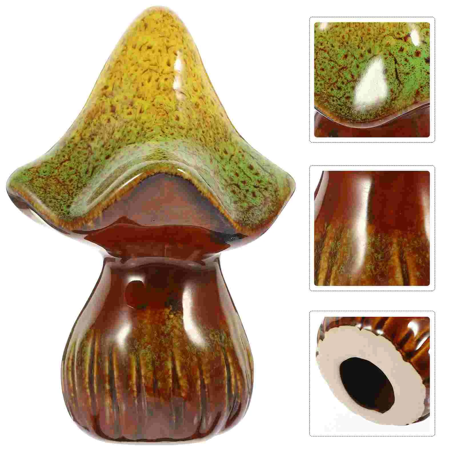 

Mushroom Statue Garden Decor Mushrooms Ornament Figurine Lawn Ceramic Potteryflowerpot Accessories Bonsai Micro Fairy Landscape