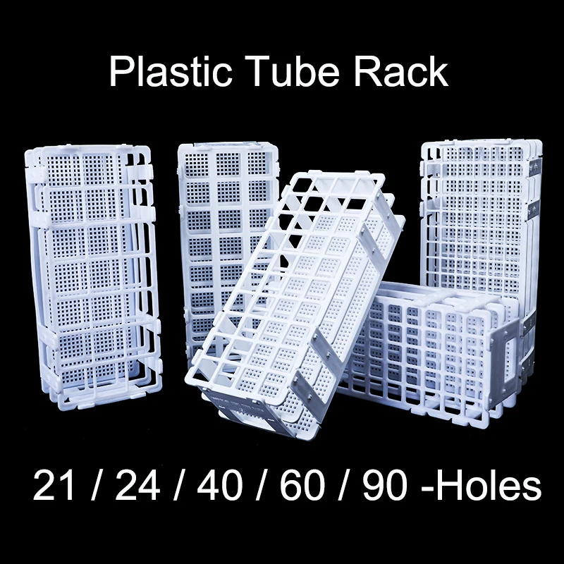 Plastic Test Tube Rack for 21 24 40 60 90 Wells , White , Detachable ( 21 24 40 60 90 Holes ) , Tube box