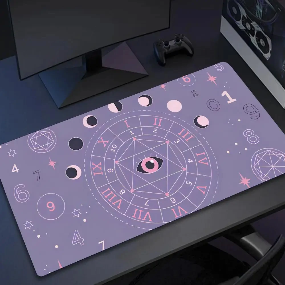 Розовый симпатичный коврик для алтаря в готическом стиле с ведьмой Таро