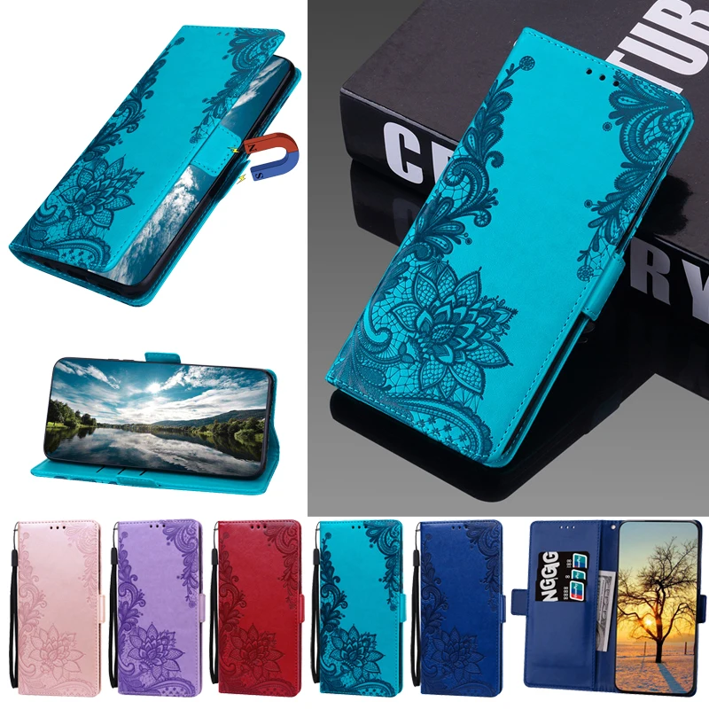 

Lace Flower Flip Leather Case For Samsung Galaxy A52s 5G Cover A52 5G Capa A52 4G A 52 A528 A526 A525 Wallet Book Cases