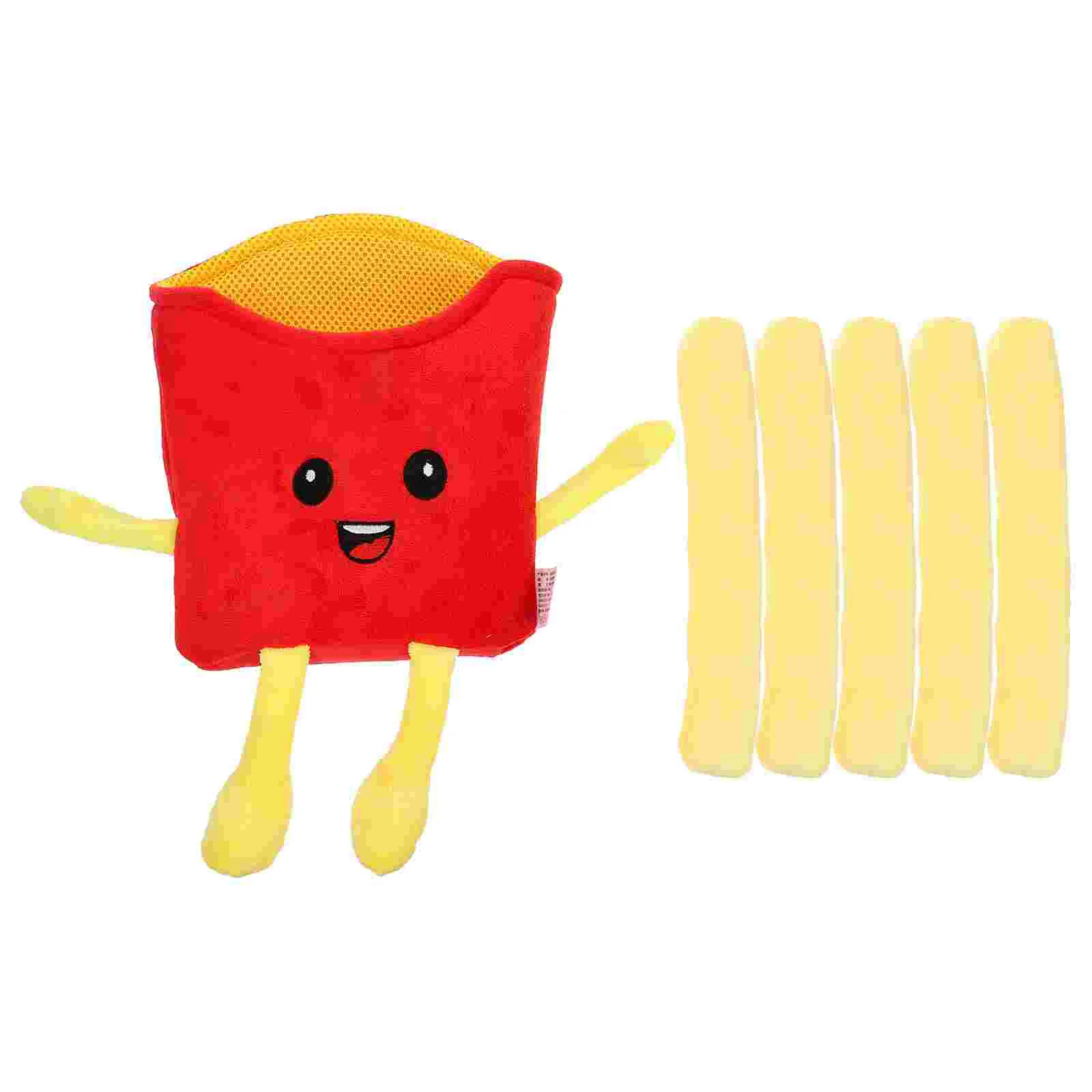 

French Fries Plush Pillow Waist Rest Cushion Chips Throw Lumbar Cartoon Pp Cotton Toy Child