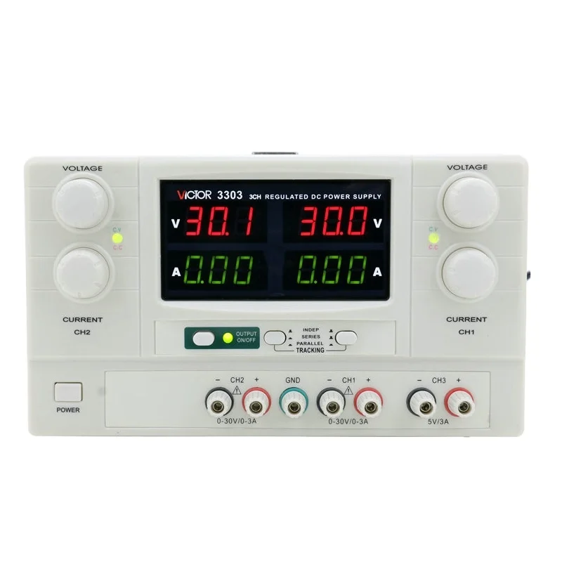 

Victor 3303 30V 3A Adjustable Bench DC Stable Power Supply Voltage Current Stabilization 4 LED display