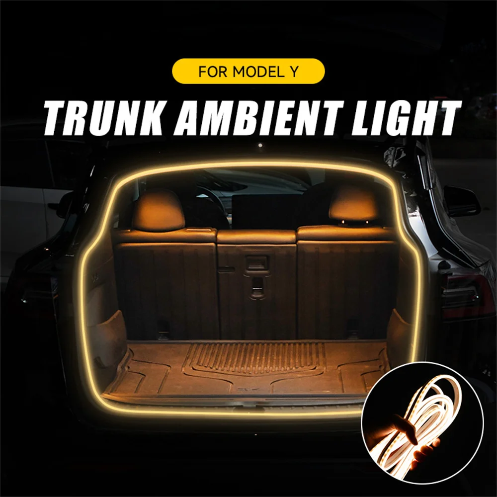 

Car Trunk Atmosphere Lamp Decorative Light 12V Car Tailgate Lamp Strip Super Bright Cuttable for Tesla Model Y 21-23