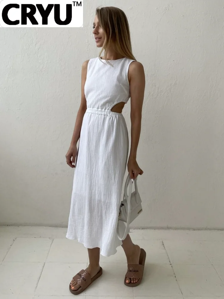

Bornladies Holiday long Dress Woman 100% Cotton Loose splicing Summer sleeveless Dress Casual Lady Dress 2023