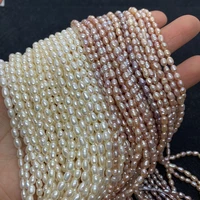 grade a natural freshwater pearl beads 3mm small rice shape bead jewelry making diy bracelet necklace earrings accessories beads