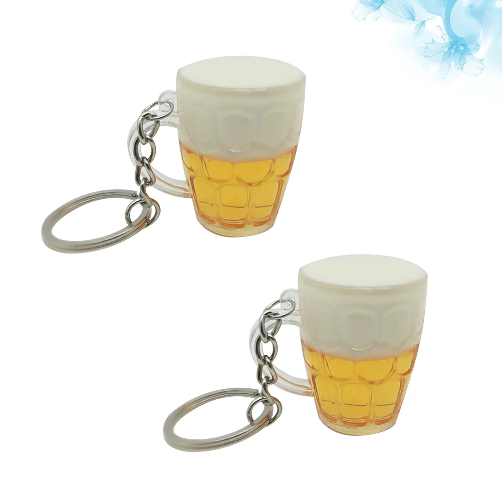 

2PCS Cup Shape Adorable Simulation Creative Purse Keychain Key Holder for Car