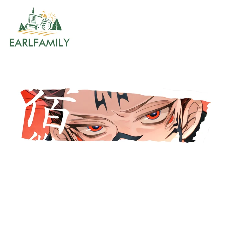 

EARLFAMILY 13 см X 3,7 см Ryomen Sukuna аниме виниловые наклейки на машину устойчивое к царапинам зеркало заднего вида для серфинга наклейка JDM граффити