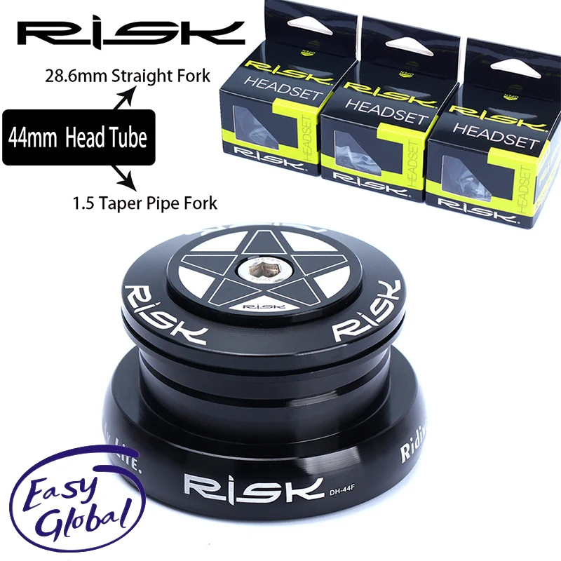 

RISK Bicycle Headset For 34 41 41.8 44 49.7 50.6 55 56mm Headtube 28.6mm 1 1/8 Straight Or 1.25-1.5" 1 1/4-1/2 Tapered Fork