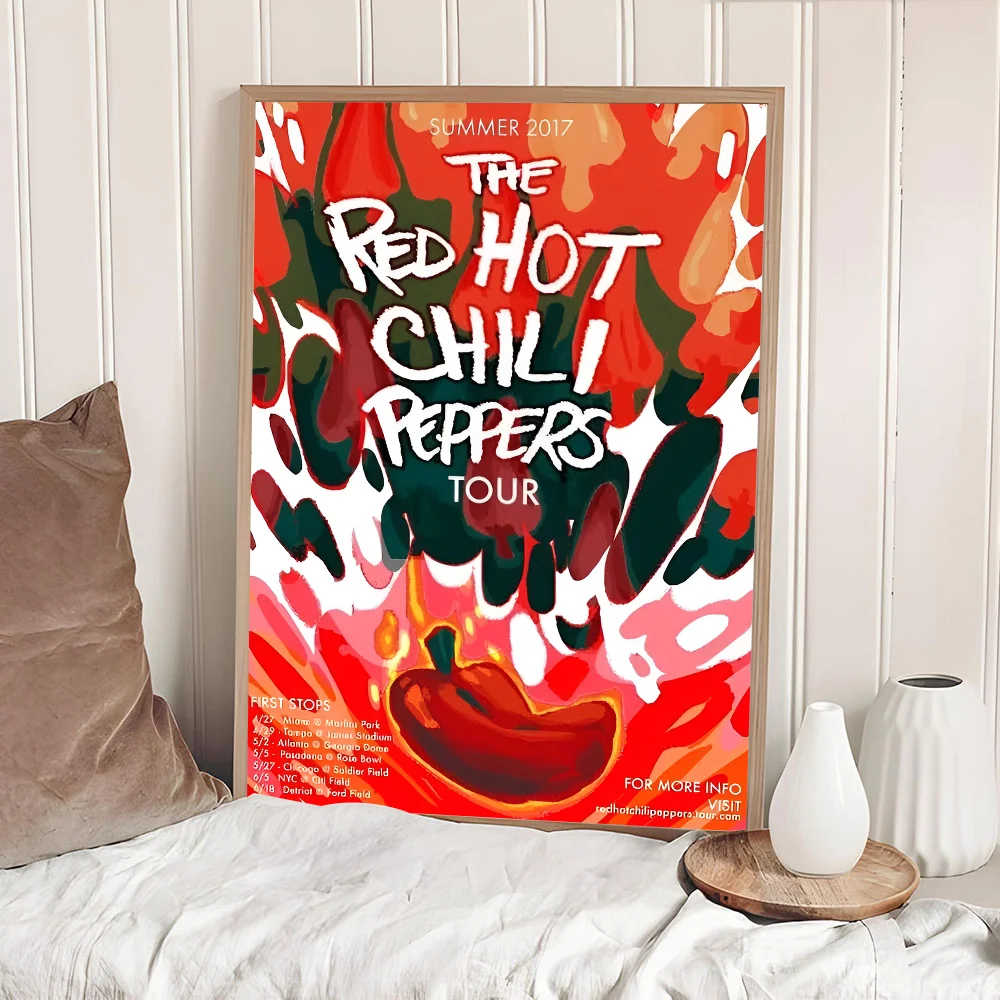 Popular Rock Band Red Hot Chili Peppers Anime Posters Sticky HD Quality Wall Art Retro For Home Room Decor
