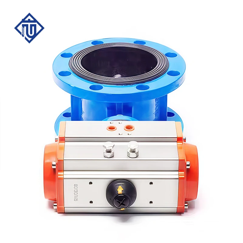 Фото Пневматический дисковый затвор Wanjiree GGG-50 EPDM DN100-DN500 PN16 PN10 для воды при нормальных/средних температурах, гарантия 1 год №5