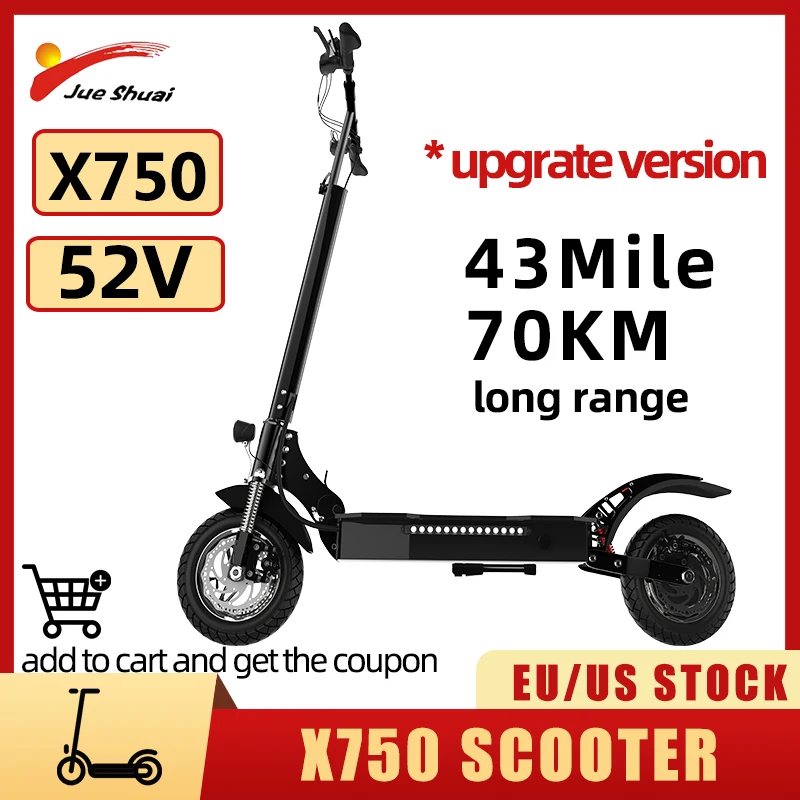 

Jueshuai Electric Scooter 1300W 52V Electric Scooters 43Miles Mileage Escooters for Adults Scooter Foldable Design EU US Stock