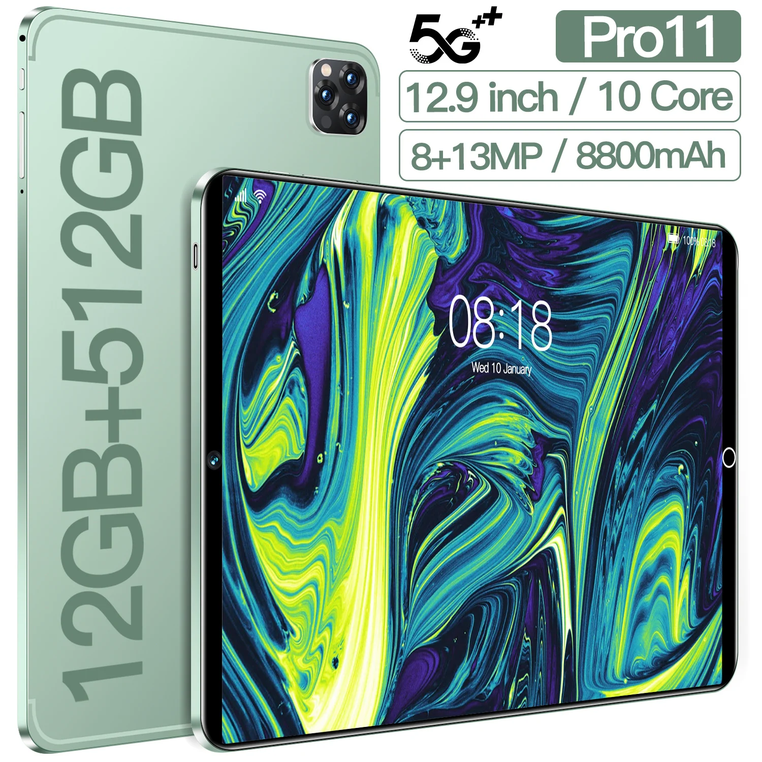 

2022 new Android 5G tablet computer 10.1-inch 12GB+512GB office phone two in one dual card+wifi+face recognition+officialwebsite
