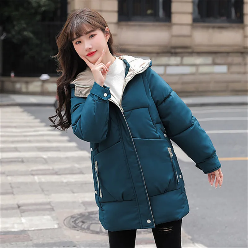2023 New Women Coat Winter Jacket Parkas Hooded Warm Thick Overcoat Jacket Fashion Female Cotton Padded Parka Coats Outwear