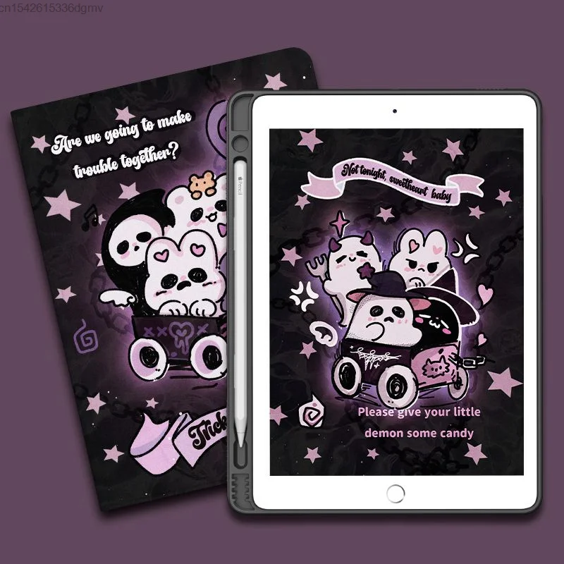 Новинка на Хэллоуин призрак для IPad 2021 искусственная книга стиль Yk2 корейский Harajuku