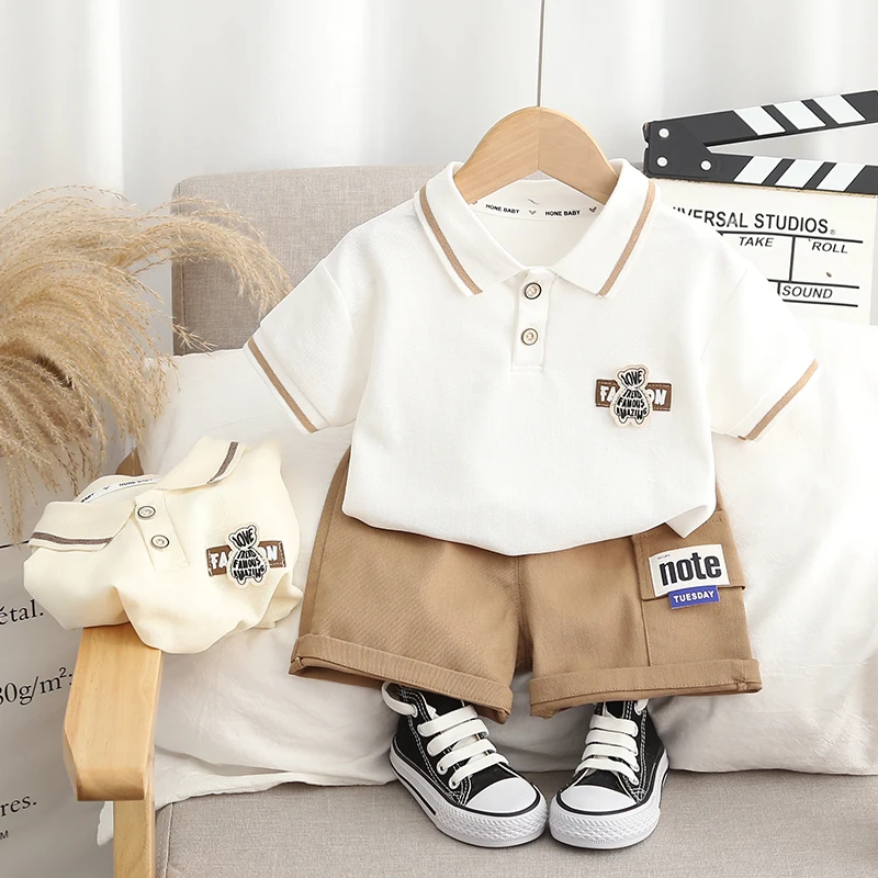 

Children Fashion Sports suit Clothes Baby Boys Girl Summer solid color Shorts 2pcs/sets Kids Casual Clothing Tracksuits 0-5