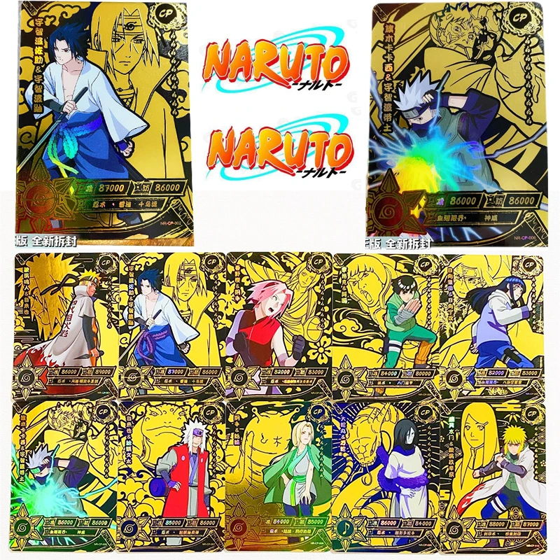 

NARUTO black gold CP card Chapter of all Uzumaki Naruto Haruno Sakura Uchiha Sasuke Namikaze Minato game collection cards toy