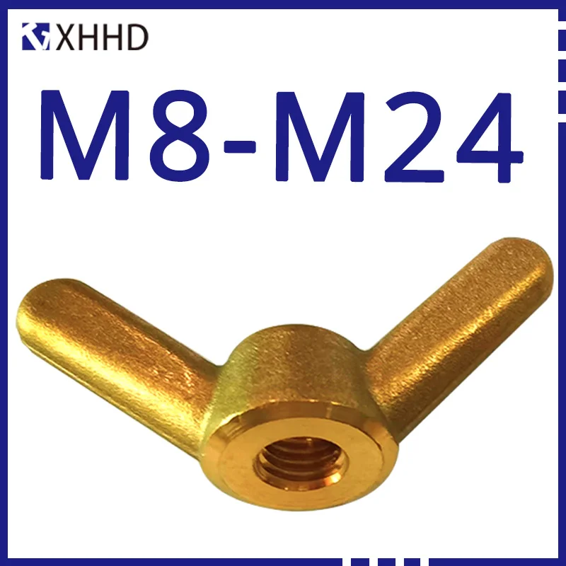 

M8 M10 M12 M14 M16 M18 M20 M22 M24 Brass Wing Nut Copper Hand Butterfly Nut Screw Cap Accessories Sheep Horn Fixing Hook