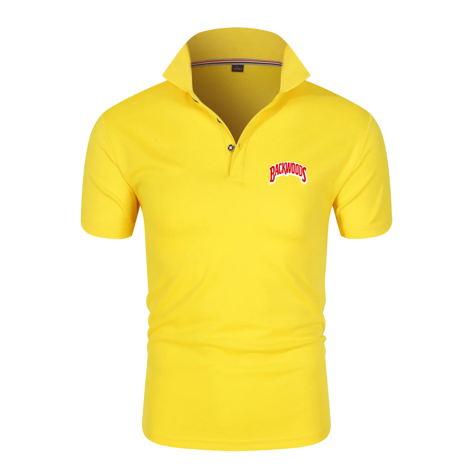 

Fashion New Brand Polo Shirts Men's Summer Alphabet Print Suit Collar Slim Fit Solid Color Buttons Breathable Polo Shirts Casual