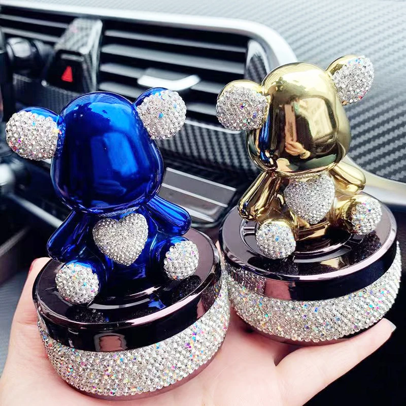 

Creative Car Ornaments Crystal Diamond Cartoon Cute Bear Doll In-Car Center Console Decoration Accessories Auto Perfume Gifts