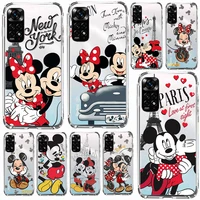 disney mickey minnie art phone case for redmi note 11 11s 11t 10 10s 9 9s 9t 8t 8 pro plus transparent soft shell cover fundas