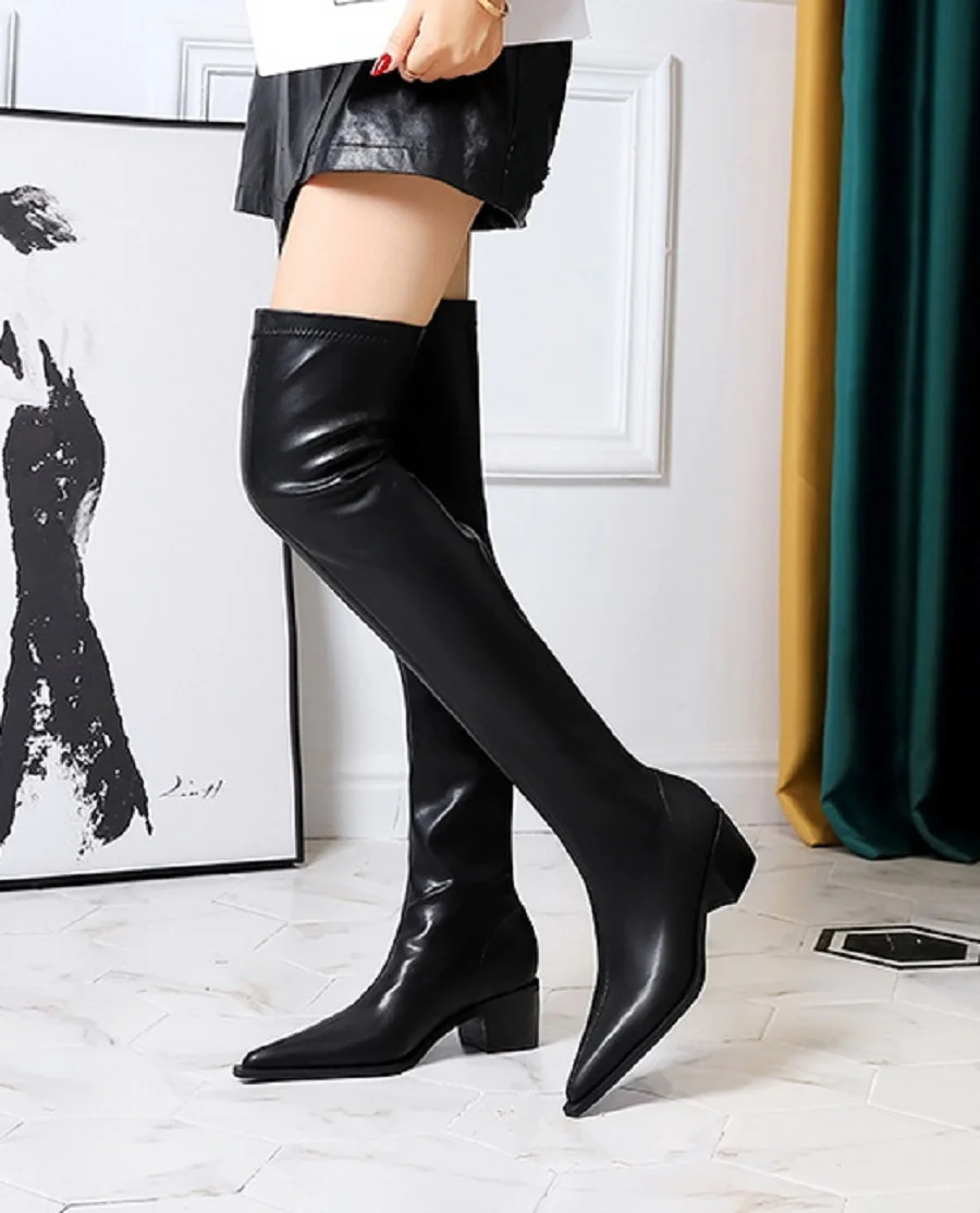 New fashion Women's Boots Over The Knee high Long Boots Winter Shoe Chelsea Female Designer Shoe