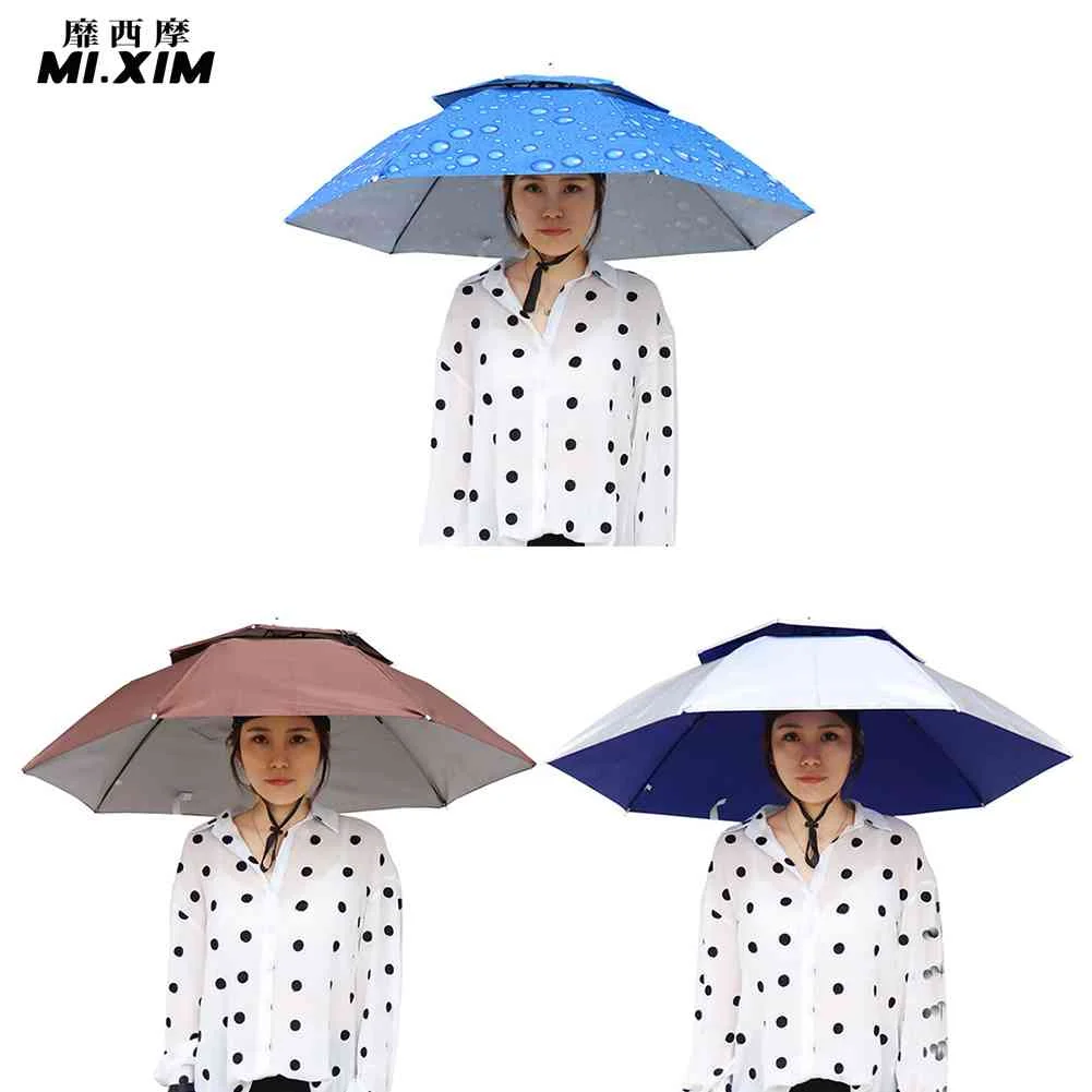 

Foldable Outdoor Rural Work Umbrella Hat Women Men Fishing Double Layer Headwear Sun Cap for Cycling Hiking Camping