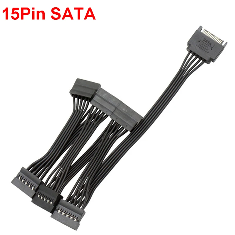 5-проводной удлинительный кабель SATA 15pin папа-мама от 1 до 2 3 4 5 6 для интерфейса