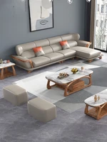 bony modern light leather corner imperial concubine sofa nordic simple small family solid wood new chinese living room f908