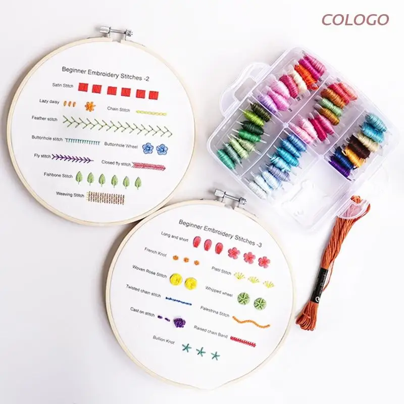 

Новинка, набор для тренировок по вышивке для начинающих, Бамбуковая вышивка, обруч для швов, набор для рукоделия, для любителей, ручная вышив...