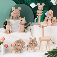 three dimensional puzzle hand made material package assembly toy 3d wooden diy animal creative hand made desktop decoration
