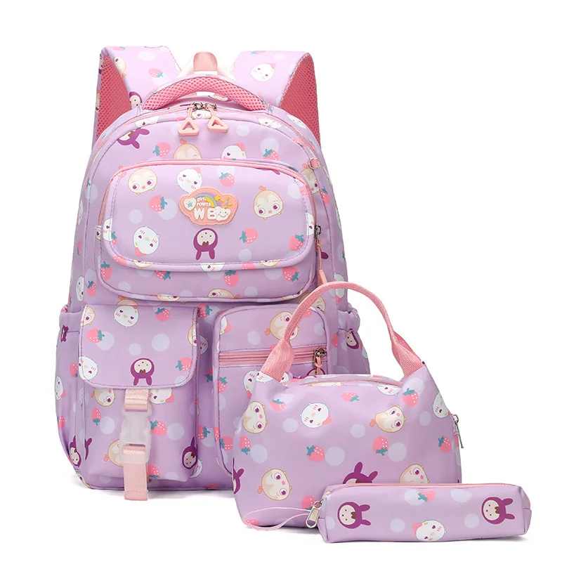 

Three Piece Set Elementary School Backpack Anti Splashing Large Capacity Tidal Leisure Japanese Series Night Reflection Cute