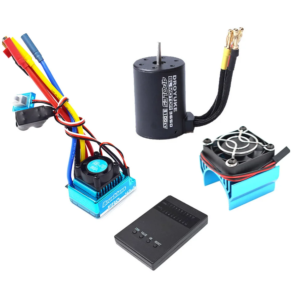 Водонепроницаемый бесщеточный двигатель 3650/3100KV / 3900KV / 4300KV / 5200KV & 45A 60A 80A 120A ESC Combo для 1:10 RC Car RC Boat Part